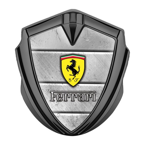 Ferrari Trunk Metal Emblem Badge Graphite Grey Slabs Edition
