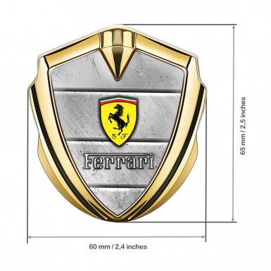 Ferrari Trunk Metal Emblem Badge Gold Grey Slabs Edition