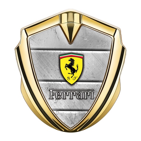 Ferrari Trunk Metal Emblem Badge Gold Grey Slabs Edition