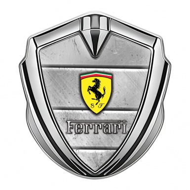 Ferrari Trunk Metal Emblem Badge Silver Grey Slabs Edition
