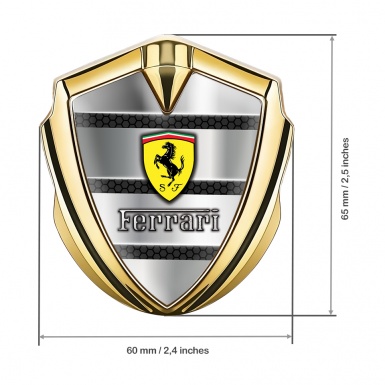 Ferrari Self Adhesive Bodyside Emblem Gold Hex Plates Edition