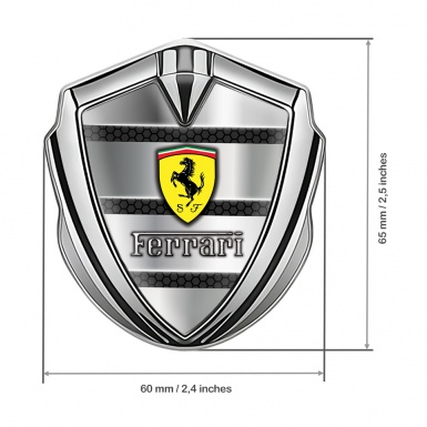 Ferrari Self Adhesive Bodyside Emblem Silver Hex Plates Edition