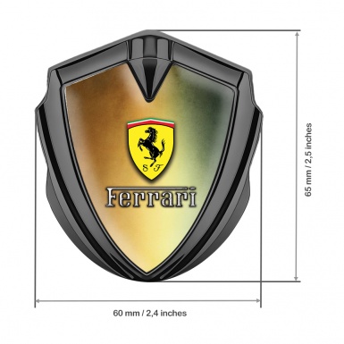 Ferrari Metal Emblem Self Adhesive Graphite Rusty Edition