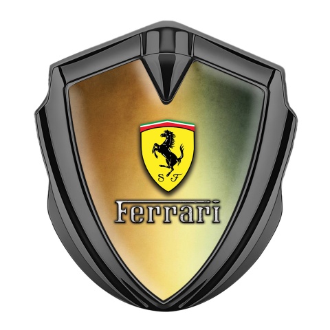 Ferrari Metal Emblem Self Adhesive Graphite Rusty Edition