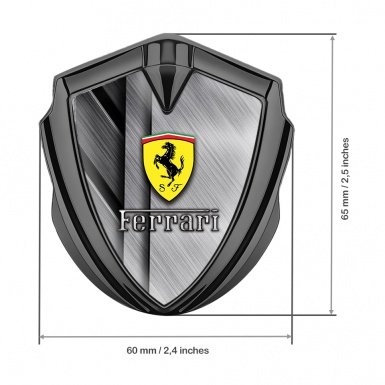 Ferrari 3D Car Metal Emblem Graphite Brushed Aluminum Plates Edition