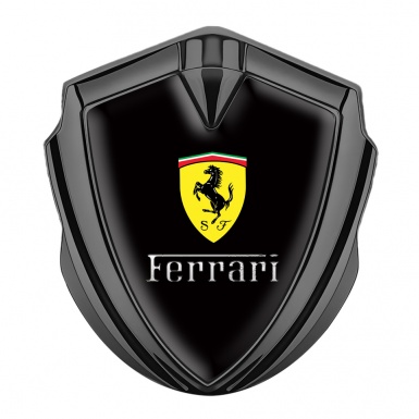 Ferrari Bodyside Badge Self Adhesive Graphite Black Clean Logo