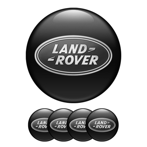 Land Rover Wheel Center Cap Domed Stickers Black Edition