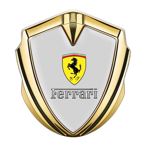 Ferrari Trunk Metal Emblem Badge Gold Grey Shield Template