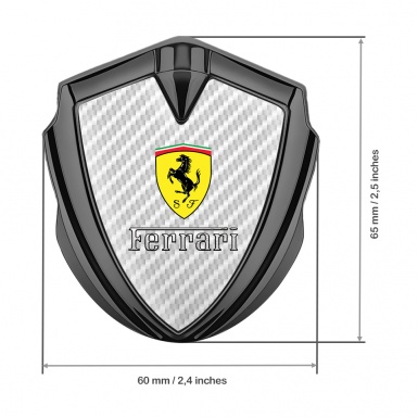 Ferrari Bodyside Emblem Graphite White Carbon Clean Logo Design