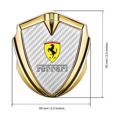 Ferrari Bodyside Emblem Gold White Carbon Clean Logo Design