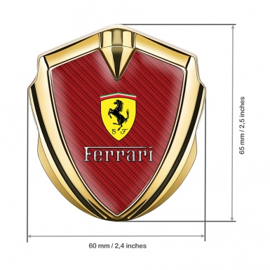 Ferrari Fender Emblem Badge Gold Red Carbon Clean Logo Design