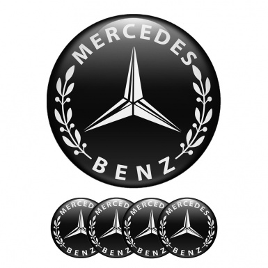 Mercedes Benz Sticker Wheel Center Hub Cap Black And White 