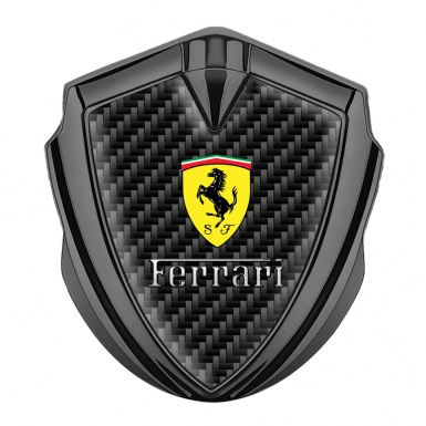 Ferrari 3D Car Metal Emblem Graphite Dark Carbon Shield Logo