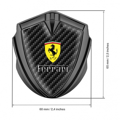 Ferrari 3D Car Metal Emblem Graphite Dark Carbon Shield Logo