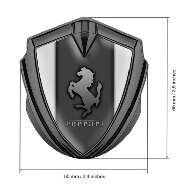 Ferrari Trunk Emblem Badge Graphite Dark Plate Grey Sidelines