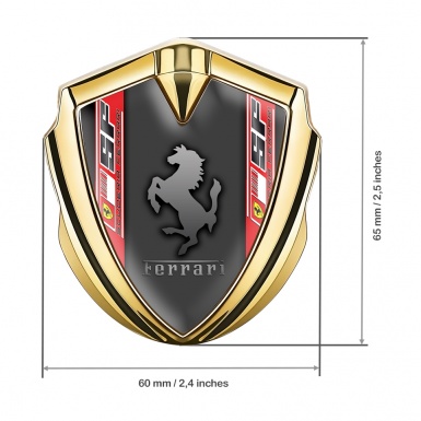 Ferrari 3D Car Metal Emblem Gold Grey Scuderia Edition