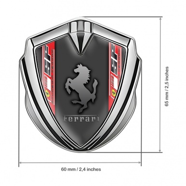 Ferrari 3D Car Metal Emblem Silver Grey Scuderia Edition