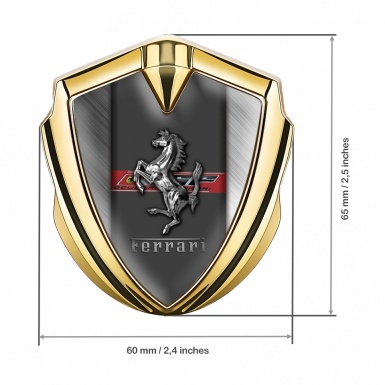 Ferrari Self Adhesive Bodyside Badge Gold Brushed Scuderia Design