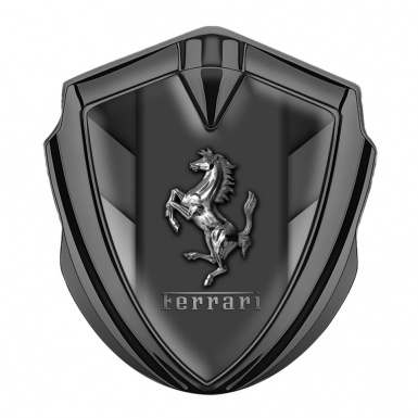 Ferrari Fender Emblem Badge Graphite Greyscale Template Design