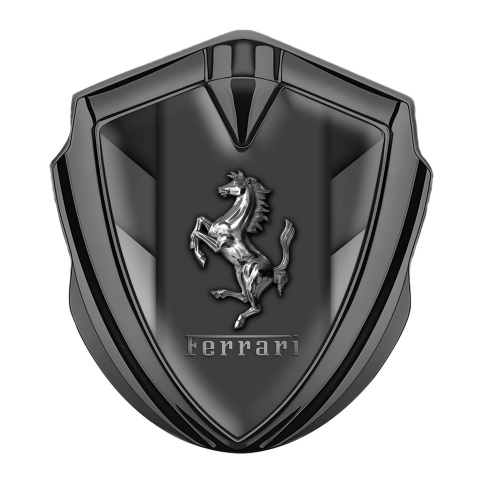Ferrari Fender Emblem Badge Graphite Greyscale Template Design