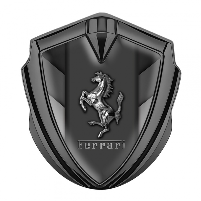 Ferrari Fender Emblem Badge Graphite Greyscale Template Design