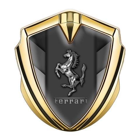 Ferrari Fender Emblem Badge Gold Greyscale Template Design