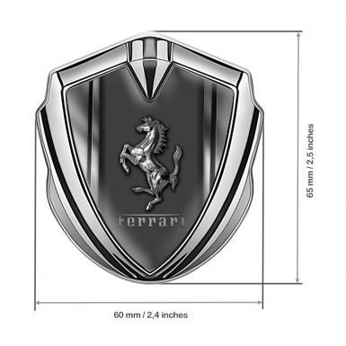 Ferrari Self Adhesive Bodyside Emblem Silver Background Chromed Logo