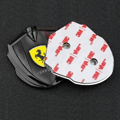 Ferrari Metal Emblem Self Adhesive Graphite Dark Mesh Red Lining Design