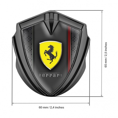 Ferrari Metal Emblem Self Adhesive Graphite Dark Mesh Red Lining Design