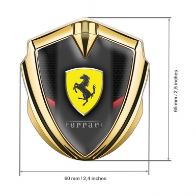 Ferrari 3D Car Metal Emblem Gold Dark Wall Classic Logo Edition