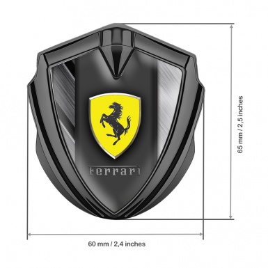 Ferrari Bodyside Emblem Graphite Brushed Metal Plates Design