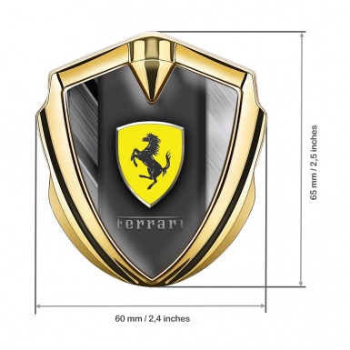 Ferrari Bodyside Emblem Gold Brushed Metal Plates Design