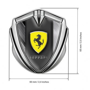 Ferrari Bodyside Emblem Silver Brushed Metal Plates Design