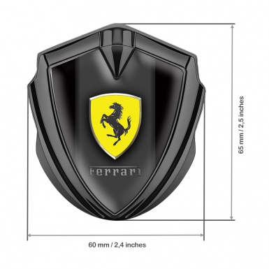 Ferrari Fender Emblem Badge Graphite Black Classic Shield Design