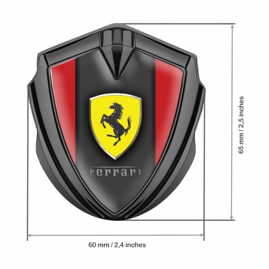 Ferrari 3D Car Metal Emblem Graphite Red Sides Shield Logo Design