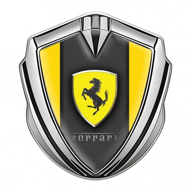 Ferrari Bodyside Emblem Silver Yellow Sides Shield Logo Design