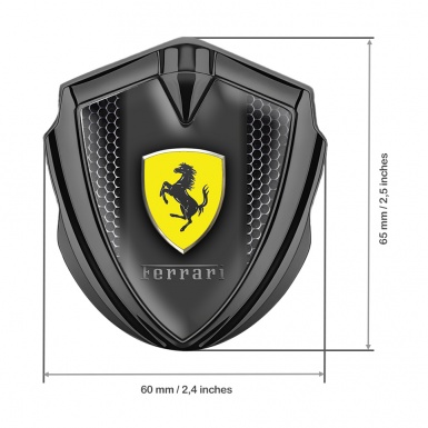 Ferrari Fender Metal Emblem Badge Graphite Hex Template Edition