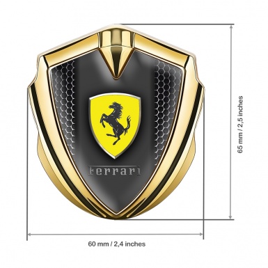 Ferrari Fender Metal Emblem Badge Gold Hex Template Edition