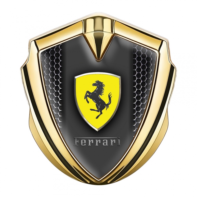 Ferrari Fender Metal Emblem Badge Gold Hex Template Edition