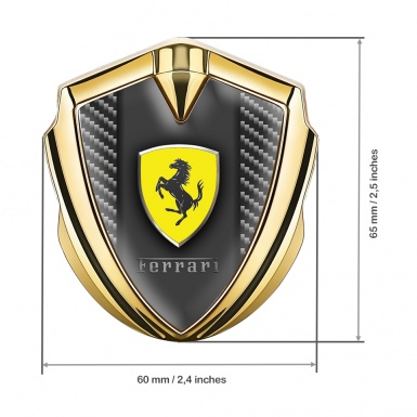 Ferrari Trunk Emblem Badge Gold Dark Carbon Effect Edition