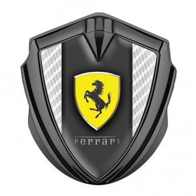 Ferrari Self Adhesive Emblem Graphite White Carbon Classic Shield