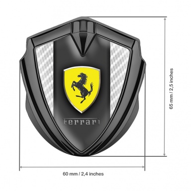 Ferrari Self Adhesive Emblem Graphite White Carbon Classic Shield