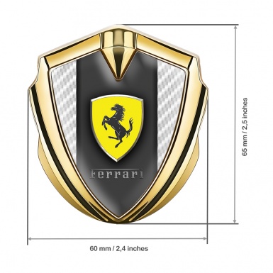 Ferrari Self Adhesive Emblem Gold White Carbon Classic Shield