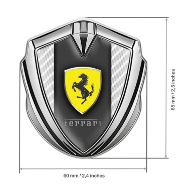 Ferrari Self Adhesive Emblem Silver White Carbon Classic Shield