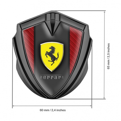 Ferrari 3D Car Metal Emblem Graphite Red Carbon Yellow Shield