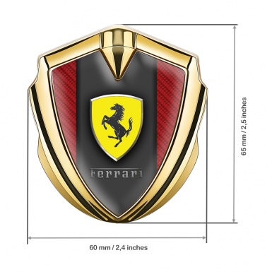 Ferrari 3D Car Metal Emblem Gold Red Carbon Yellow Shield