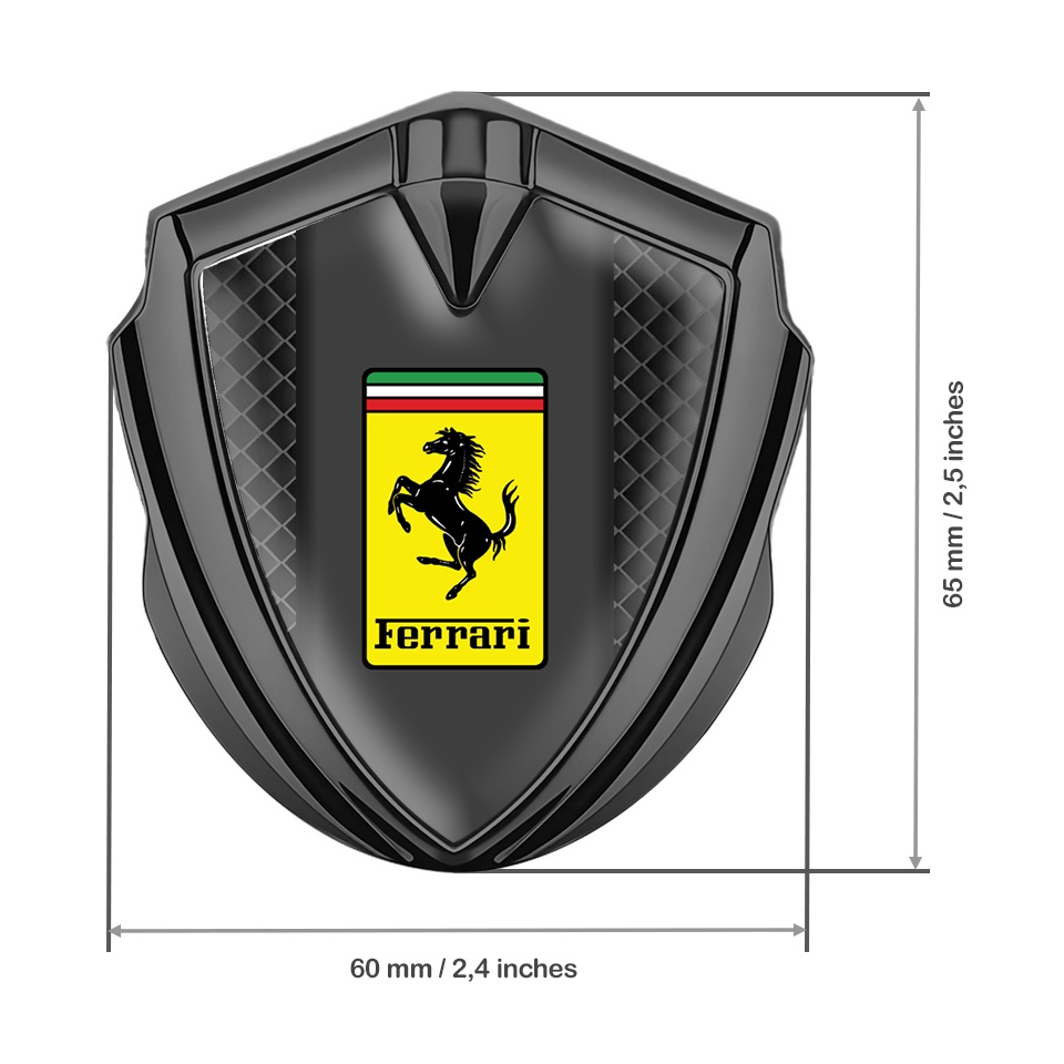 Ferrari Bodyside Badge Self Adhesive Graphite Dark Grid Rectangle Logo ...