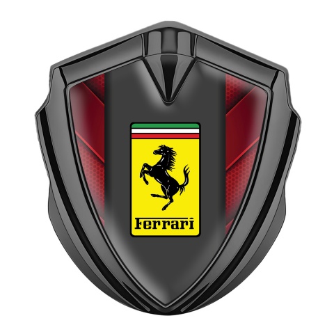 Ferrari Trunk Emblem Badge Graphite Red Plates Classic Logo