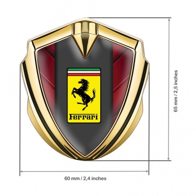 Ferrari Trunk Emblem Badge Gold Red Plates Classic Logo