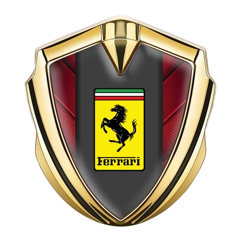 Ferrari Trunk Emblem Badge Gold Red Plates Classic Logo
